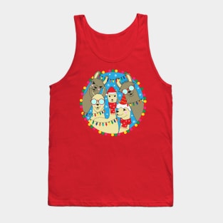 Cute Christmas Llamas Tank Top